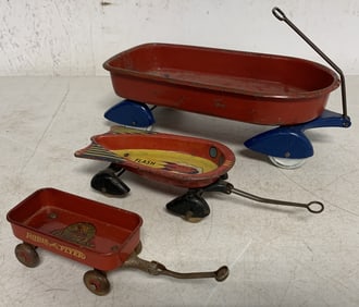 lot of 3 Tin Wagons Radio Line, Wyandotte