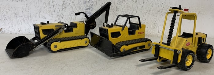 lot of 3 Tonka Loader, Grader, Forklift Toys