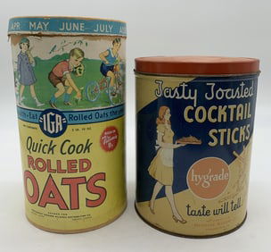 2 pcs-Quick Cook Oats Box & Cocktail Sticks Can