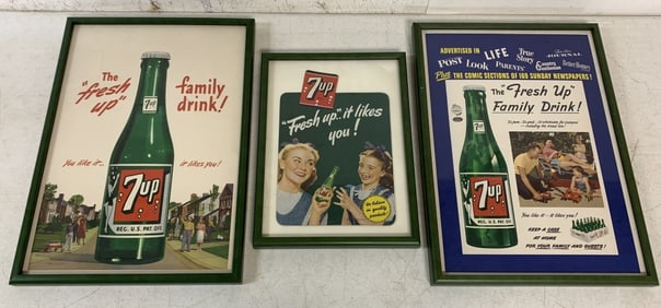 3 Framed 7Up Ads
