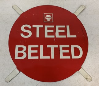 Shell Steel Belted tire metal sign