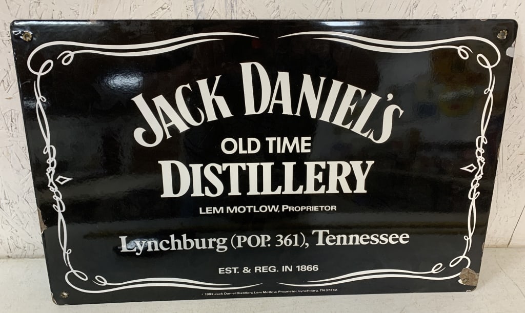 1990s double sided Jack Daniels Distillery sign (1 of 7)