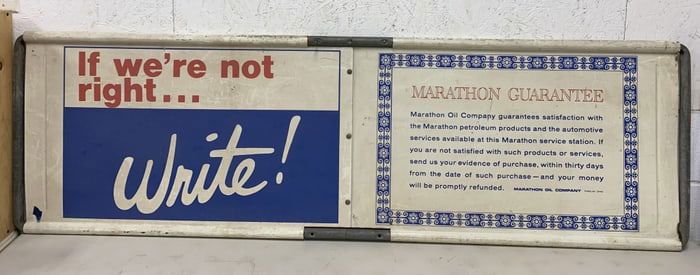 Marathon Oil Co. double sided sign