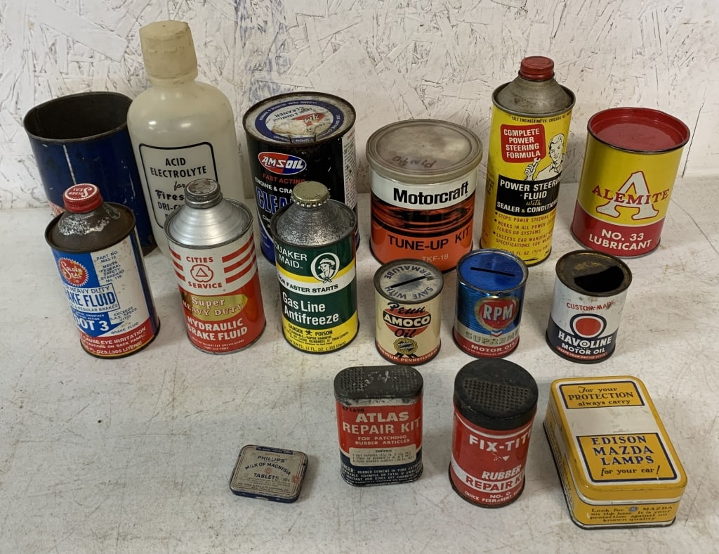 16 mostly automotive related adv. containers (1 of 7)