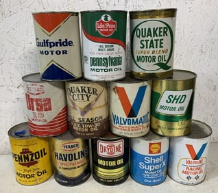 12 full Motor Oil quart cans