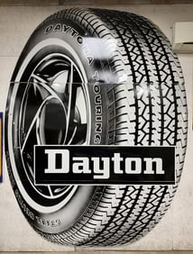 HUGE Dayton Tire 3 pc metal sign