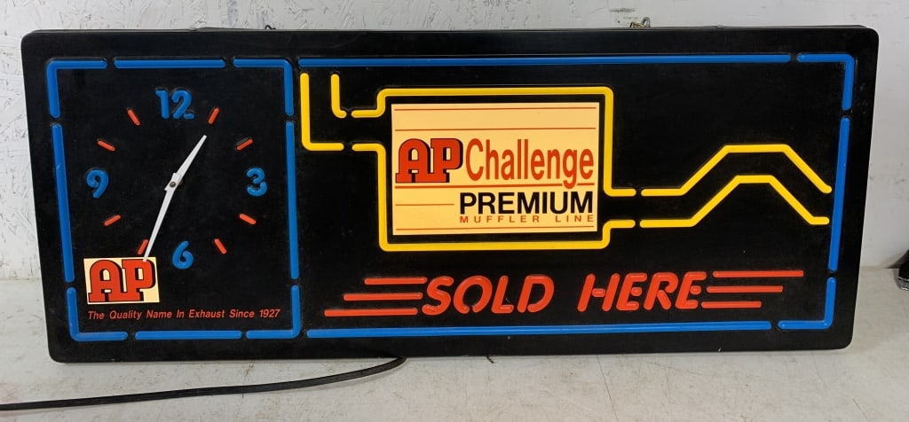 AP Challenge Premium Muffler lighted sign/clock (1 of 7)
