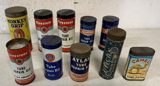 10 Tube Repair containers( 2 are empty)