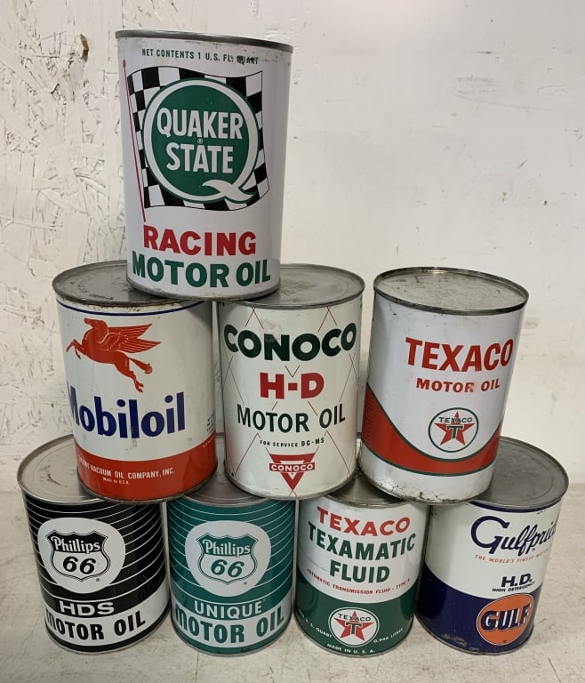 8 full oil and transmission fluid qt cans (1 of 13)