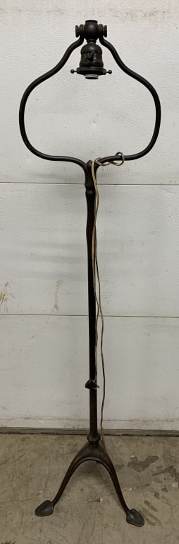 Tiffany Studios #423 bronze floor lamp: 55" tall; has scratches and wear to finish