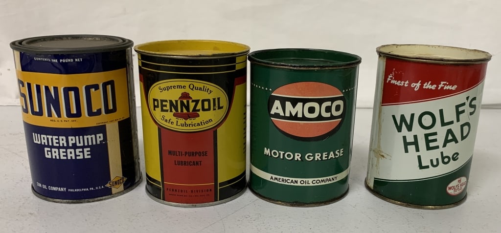 4 1 lb. grease and lube cans w/contents (1 of 6)