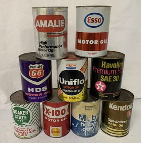 9 full qt. motor oil & radiator fluid cans