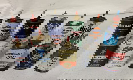 11 oiler cans with product