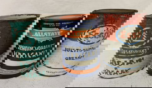 3 5lb grease and lubricant empty cans