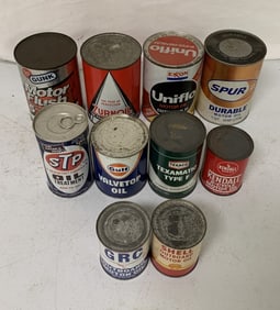 10 full product cans, mostly boat & auto