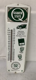 Quaker State metal adv. thermometer