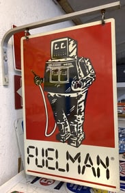 Fuelman double-sided metal hanging sign
