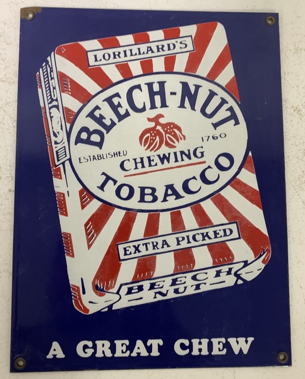 Reproduction Beechnut Tobacco porcelain sign (1 of 2)