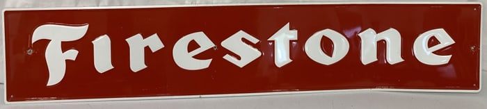 Firestone thin metal advertising sign