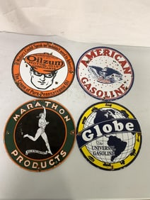 Marathon, Oilzum, Globe and American signs