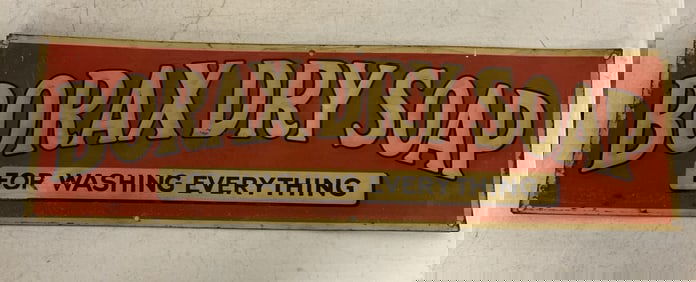 Borax Dry Soap metal sign