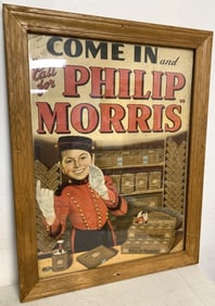 framed Phillip Morris cardboard signage