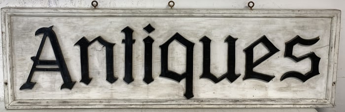 wood Antiques sign