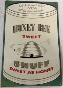 Honey Bee Sweet Snuff metal sign