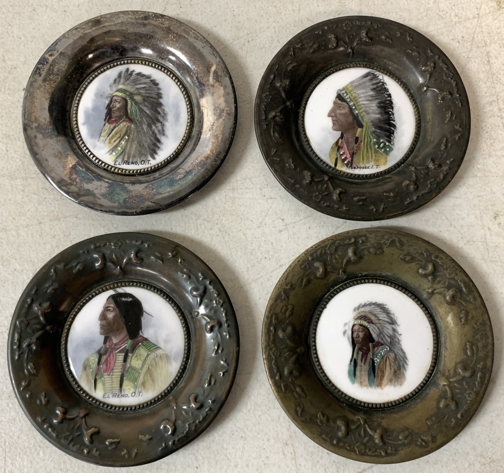 (4) O'Hara Dial Co. Coasters: centers are ceramic, outer pieces are metal