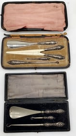 lot of 2 Shoe Horn, Button Hooks Sets