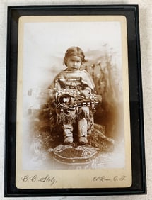 Old Framed CC Stotz Native American Photo