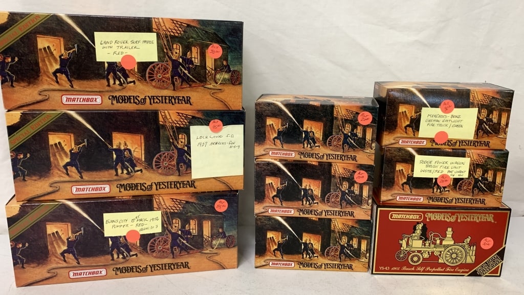 9 Matchbox Models of Yesteryear, Fire Vehicles (1 of 5)