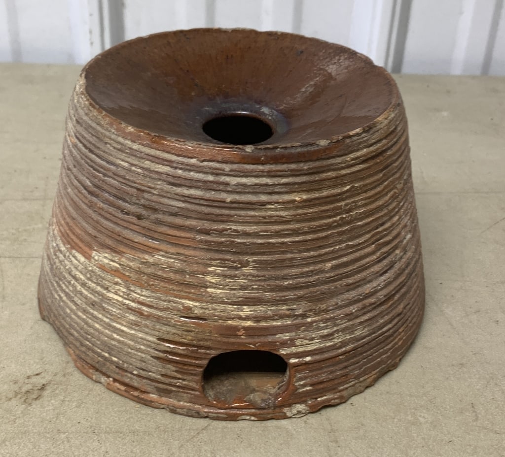 redware roach trap: has wear and chips as shown