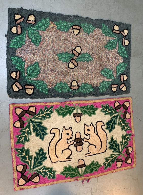 2 Woven Squirel,Acorn Rugs,38"x24" (1 of 5)