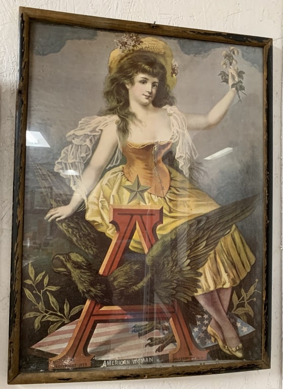 framed Anheuser Busch American Woman litho (1 of 3)