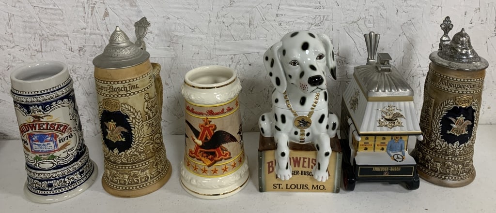 6 Anheuser Busch beer steins (1 of 8)