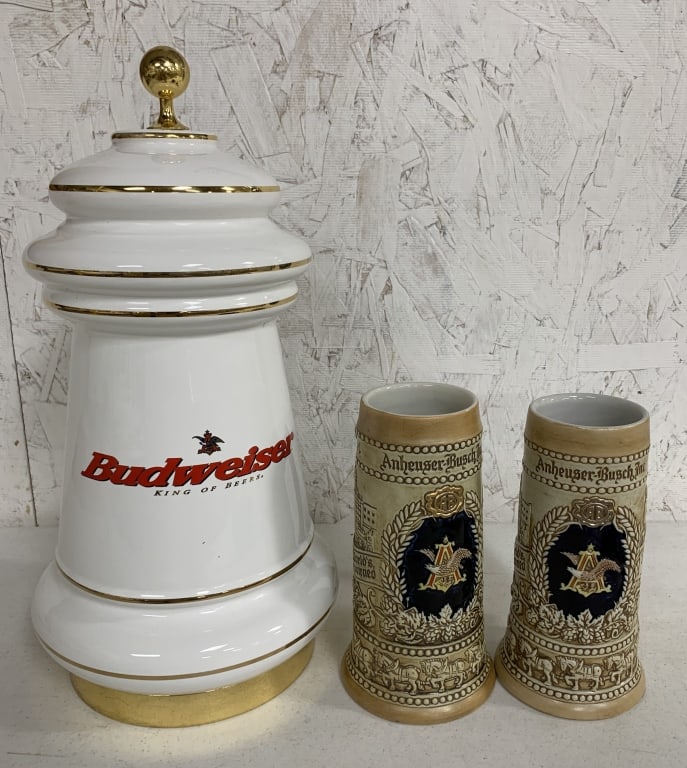 2 Ceramarte Anheuser-Busch steins & tower for (1 of 3)
