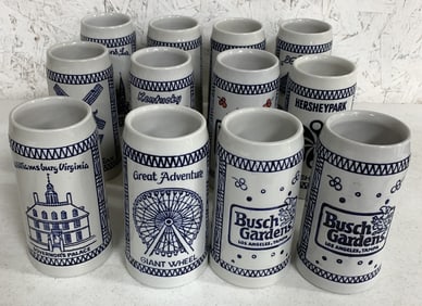 12 advertising steins