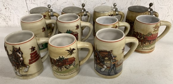 11 Budweiser Clydesdales steins