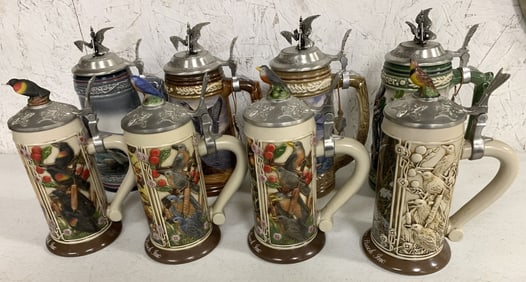 8 Anheuser-Busch steins