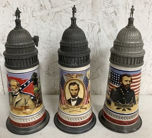 3 Anheuser Busch Civil War steins