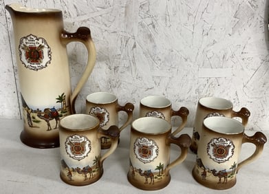 Leisy Brewing Co. pitcher & 6 mugs