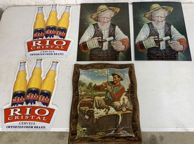 5 Whiskey and Beer signs