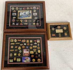 3 framed Anheuser-Busch pin collections
