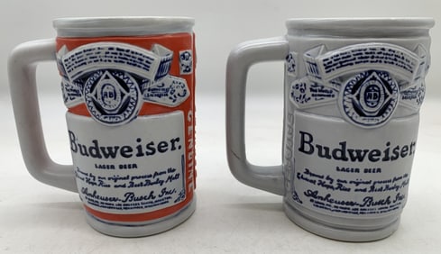 2 Ceramarte Budweiser steins
