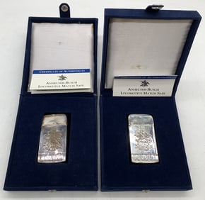 2 Anheuser-Busch Locomotive match safes