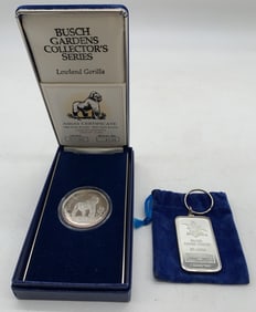 (2) 1 Oz. Silver Anheuser/ Busch Garden Pcs