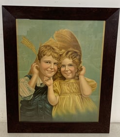 Framed Two Young Children Print