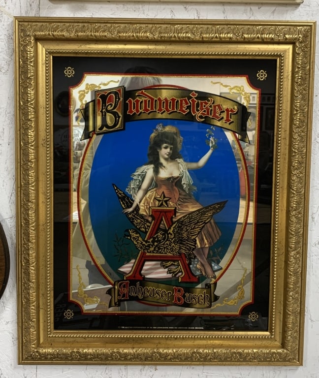 Budweiser Anheuser Busch Framed Mirror (1 of 4)