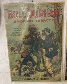 Cardboard Bull Durham Tobacco Sign